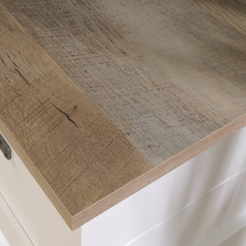 Engineered Wood Coastal Desk with Lateral File Cabinet Bundle