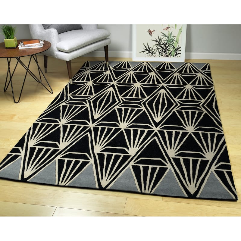 Origami Hand Tufted Wool Area Rug
