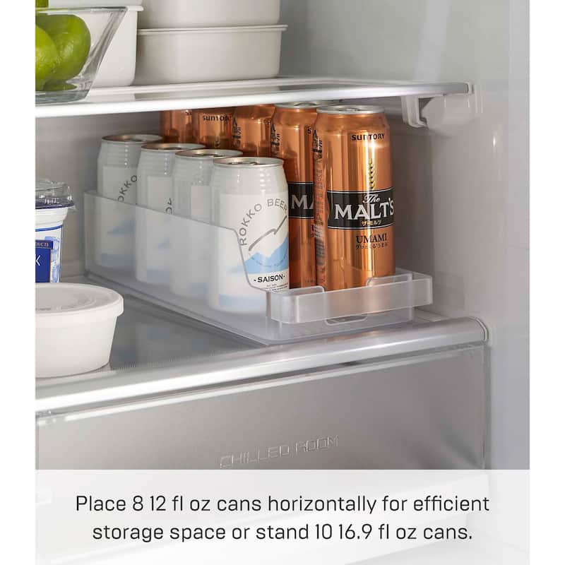 Yamazaki Home Refrigerator Organizer Bin - Three Styles, ABS Plastic, Cans - L 5.51 x W 14.76 x H 3.23 inches