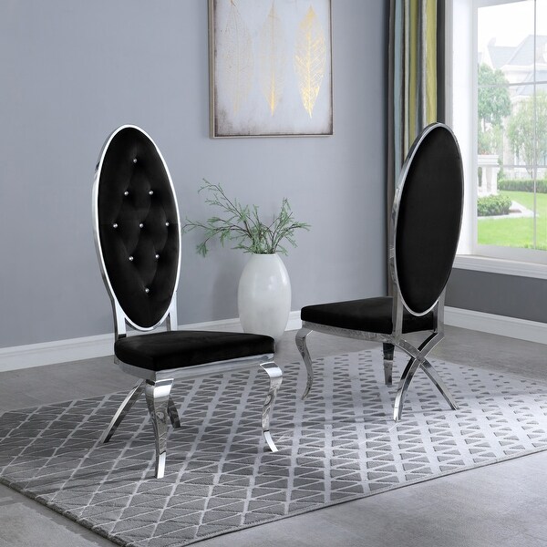 Best Quality Furniture Faux Crystal Tufted Chairs Stainless Steel