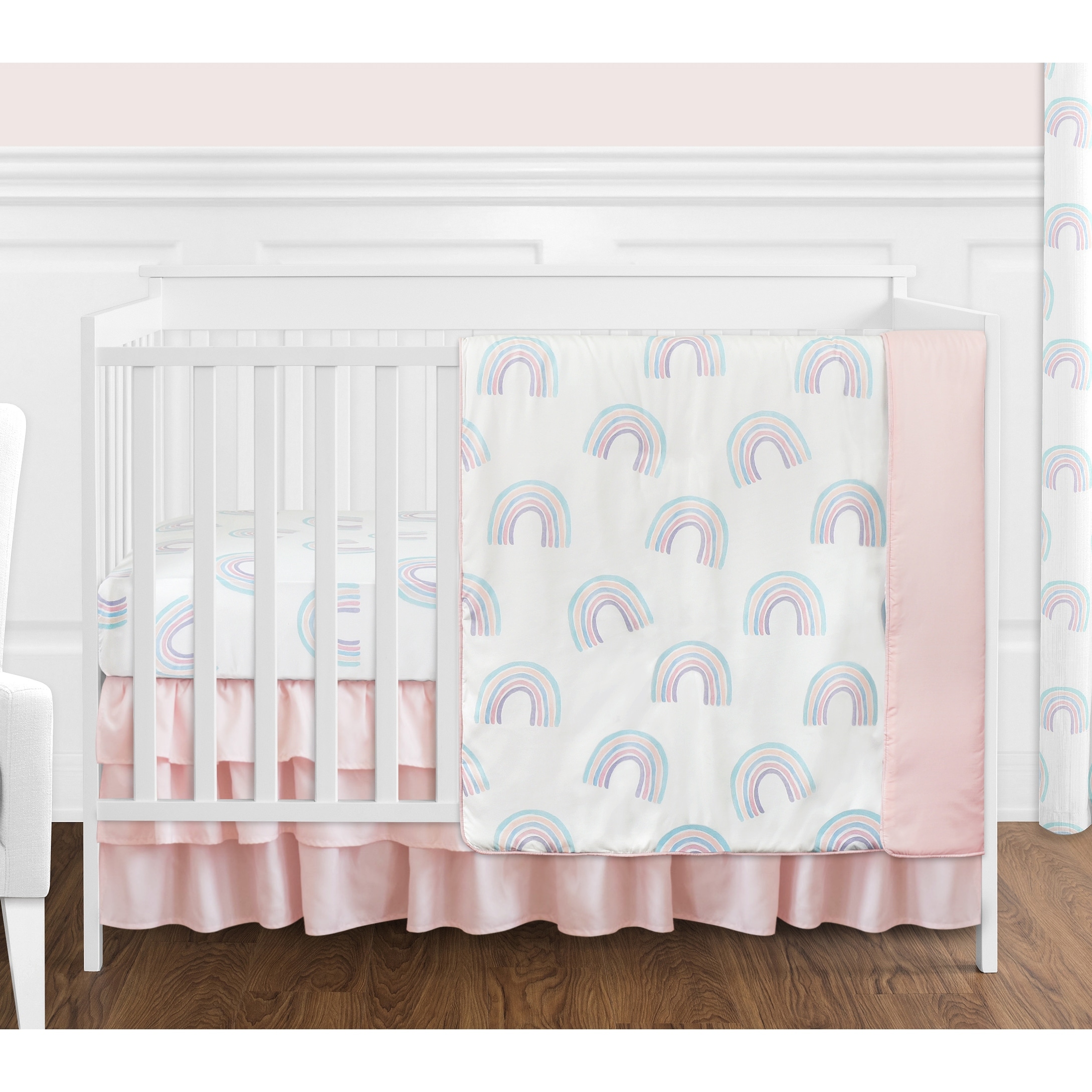 Rainbow cot bedding sales