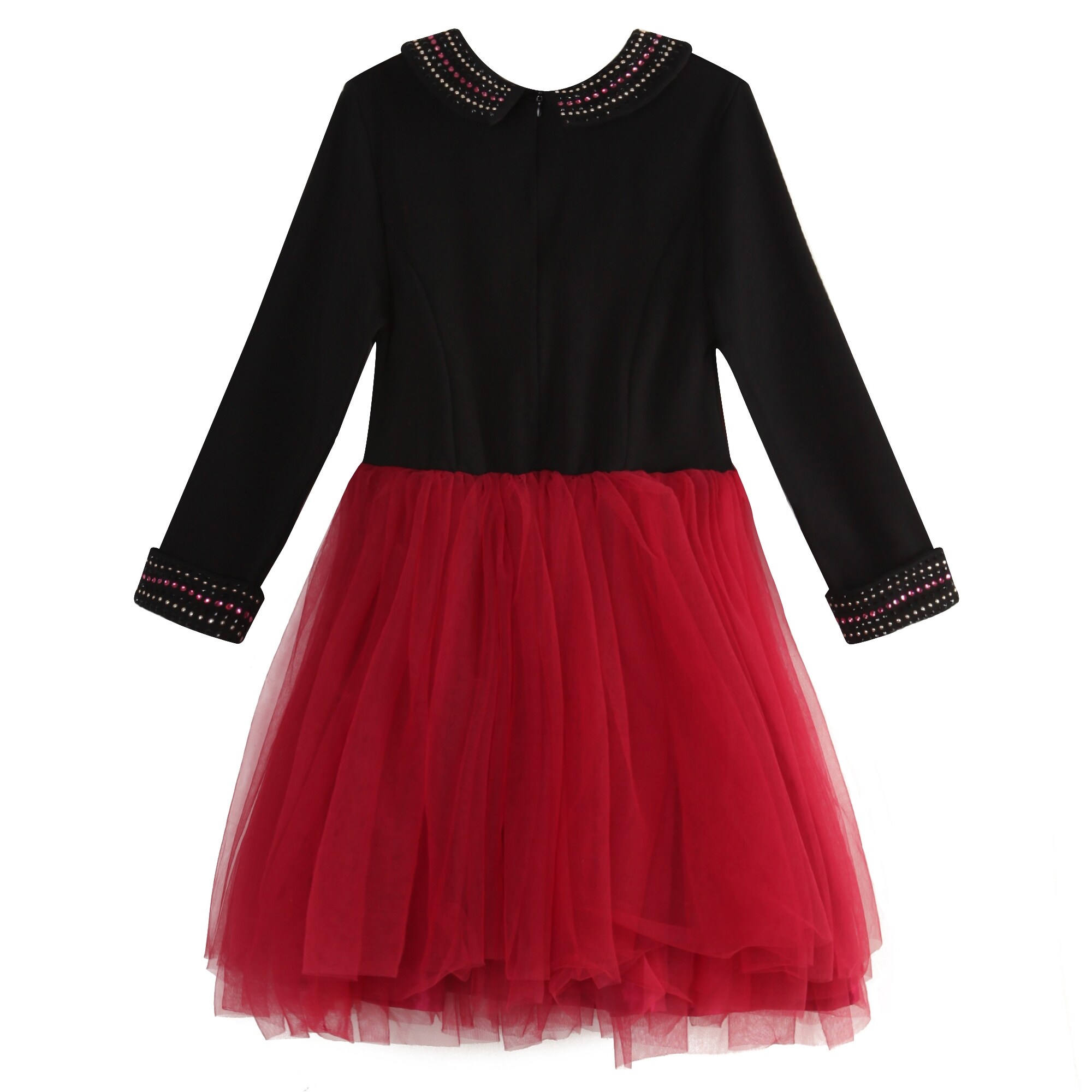 Richie House Girls' Dress with Shiny Studs and Beads Decoration