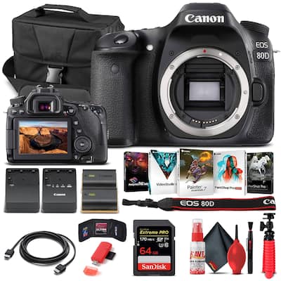 Canon EOS 80D DSLR Camera Body Only 1263C004 - Basic Bundle