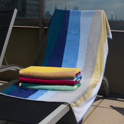 Waves 4-Piece 100 Cotton Velour Towel Set