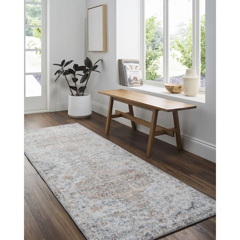 Livabliss Caressa Vintage Boho Area Rug - Cream/Charcoal/Amber - 8'10" x 12'6"
