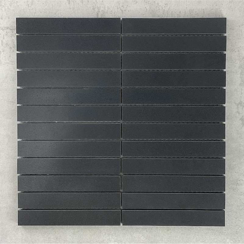 1" X 6" Stack Basalt Marble Mosaic Wall And Floor Tile - Case (10 Sheets)