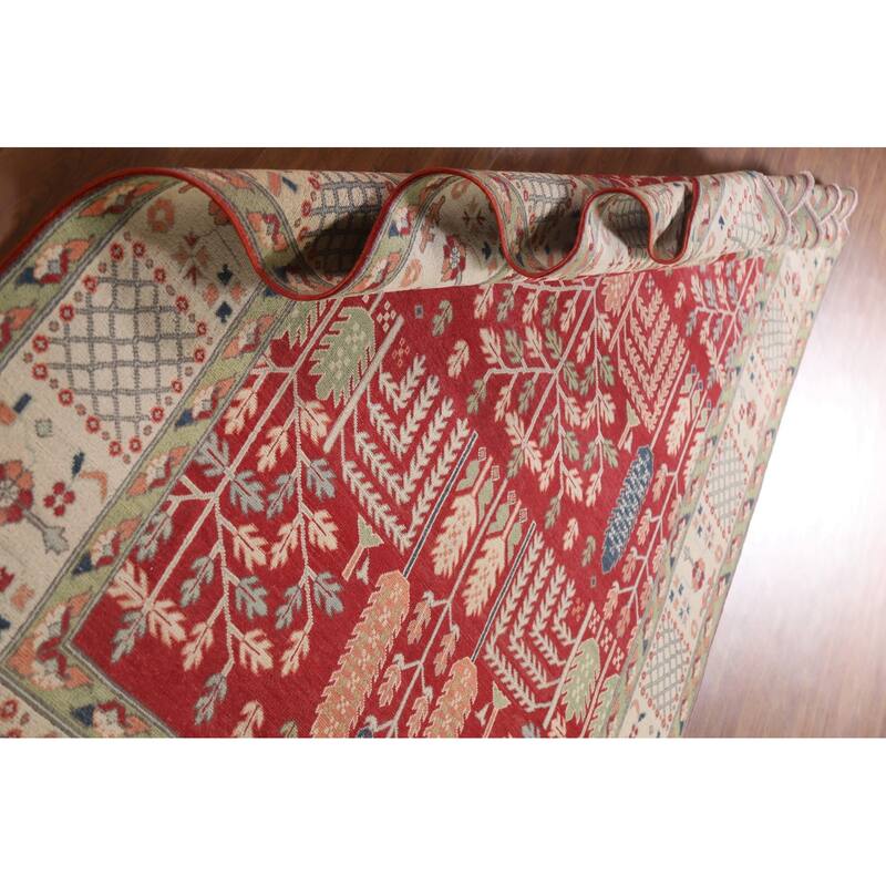 Hand Knotted Oriental 100% Wool Carpet Traditional Geometric Red Kazak Area Rug - 10' 0'' X 6' 4''