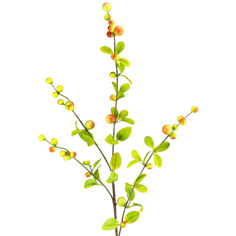 Berry Branch Artificial Sprays - 34" - Green and Brown - Set of 6