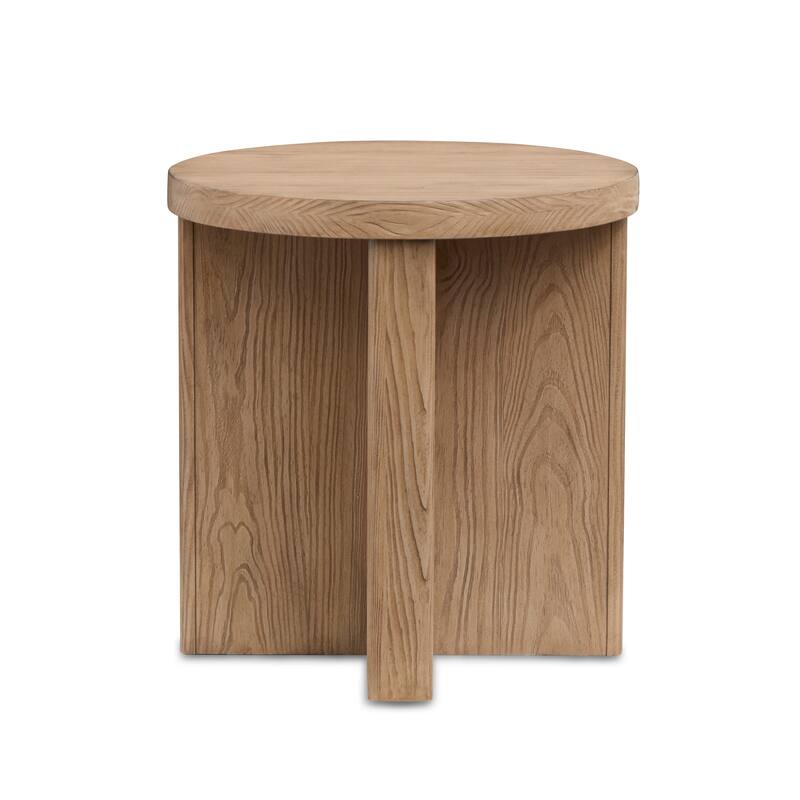 Magnussen Home Hayden Golden Oat Round End Table - 22''W x 22''D x 23''H