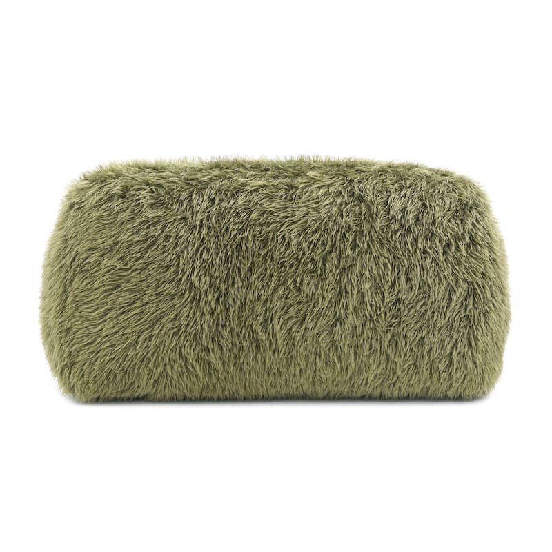 Furniture of America Cynra Modern 2-Piece Faux Fur Sofa Set with Ball Pillows