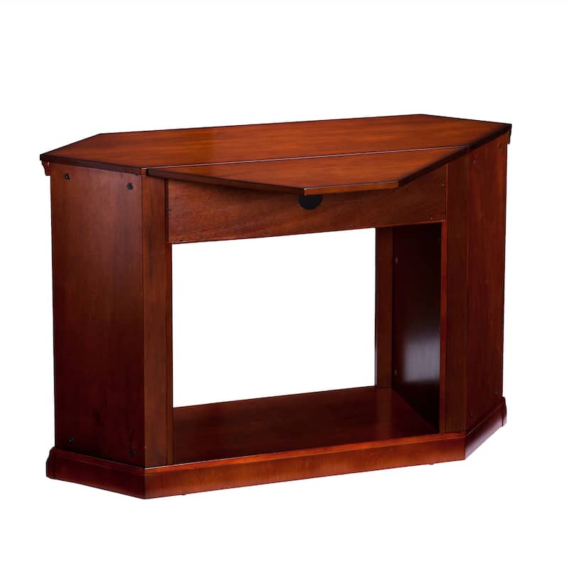 SEI Furniture Argenteum Mahogany Media TV Stand Electric Fireplace for TV's up to 46"