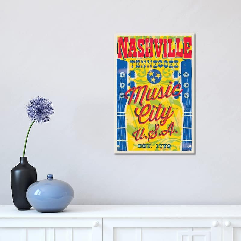 iCanvas "Nashville Music City U.S.A. Poster" by Jim Zahniser Canvas Print - 18x12x1.5