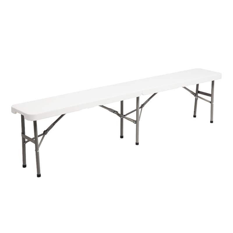 Outdoor 6 ft. Portable Plastic Bench, Perfect for Party and Picnic