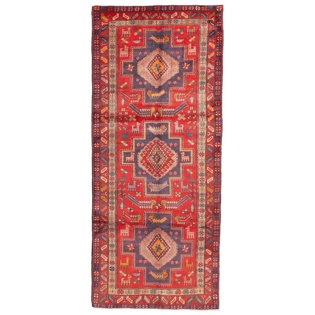 ECARPETGALLERY Hand-knotted Konya Anatolian Red Wool Rug - 4'4 x 10'2