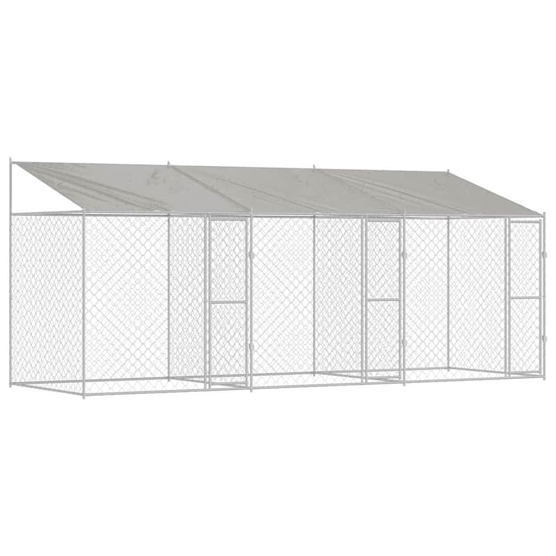 Dog Cage Silver 400/600/800 x 200 x 256 cm Galvanised Steel