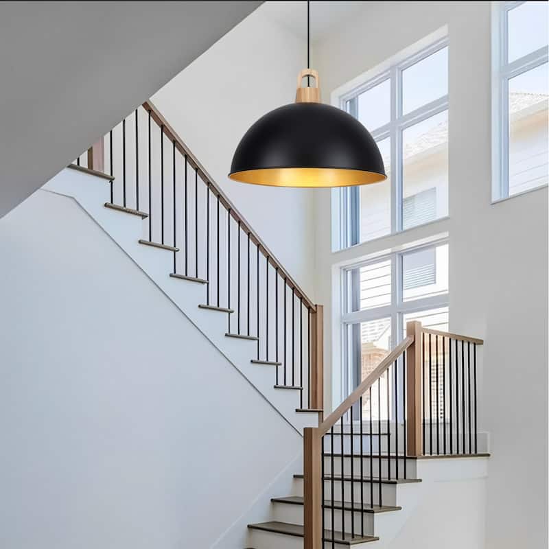 1 - light Industrial Dome Pendant Modern Hanging Lamp for Dining Room Living Room Foyer