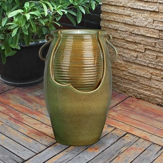 Design Toscano Ceramic Rippling Jar Garden Fountain