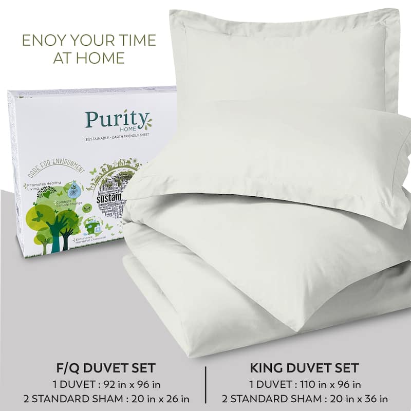 Purity Home Sateen 3 Piece Duvet Cover Set