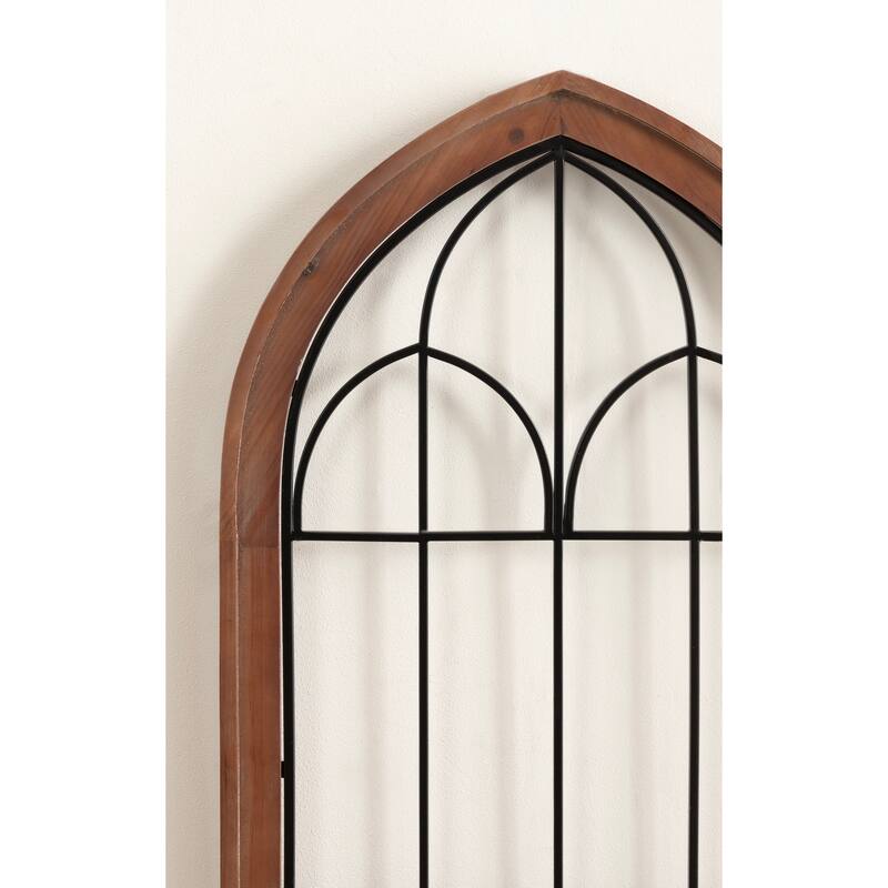 Kate and Laurel Rennel Wood Window Pane Arch Wall Decor