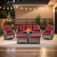 Option Grey Wicker / Red Cusion