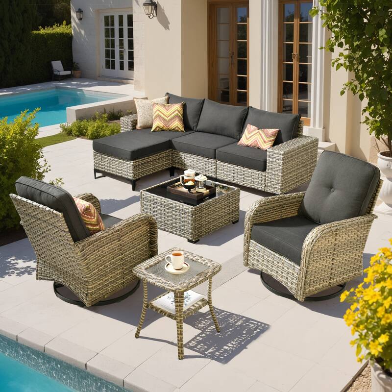 OVIOS 8-Piece Outdoor Chaise Lounge Sofa Set​