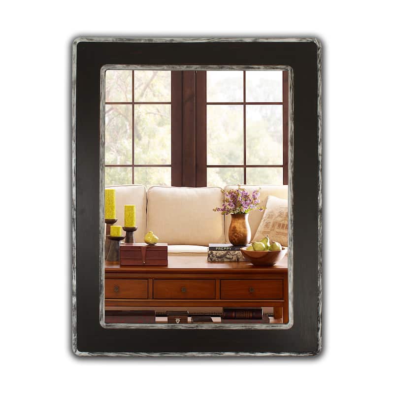 Silver/ Black Wall Mounted Accent Mirror - Silver