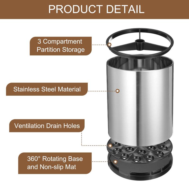 Kitchen Utensil Holder, Stainless Steel Cooking Holder for Flatware
