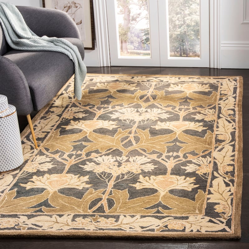 SAFAVIEH Handmade Anatolia Sevinj Traditional Oriental Wool Rug - 5' x 8' - Navy/Sage