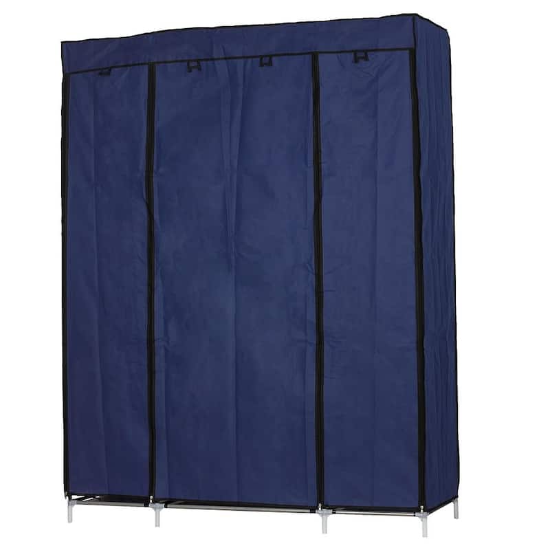Clothes Organizer Wardrobe Portable Closet with Non-Woven Fabric,Blue