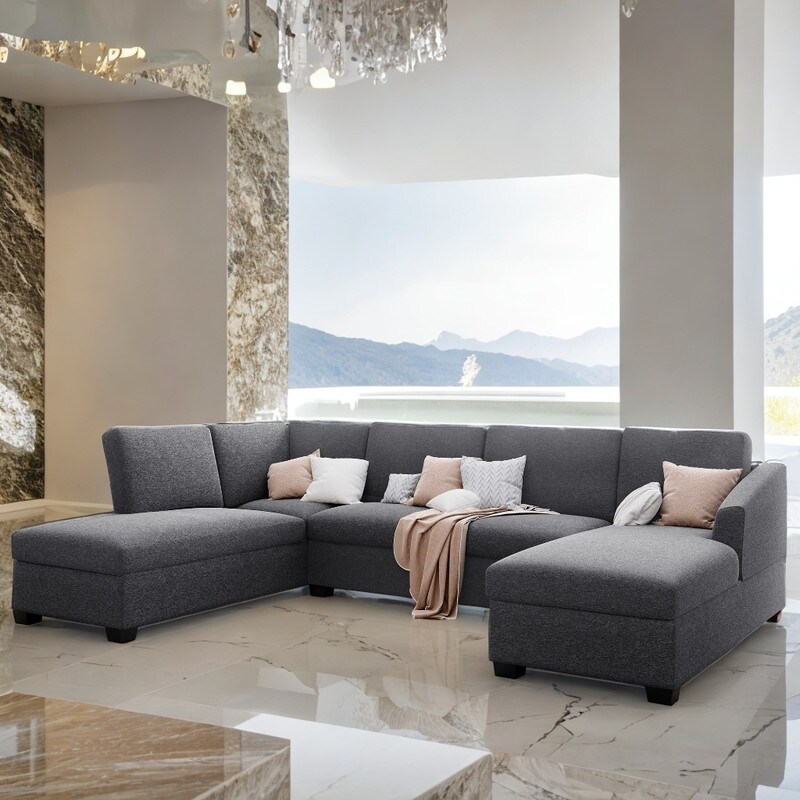Grey sectional with chaise lounge clearance
