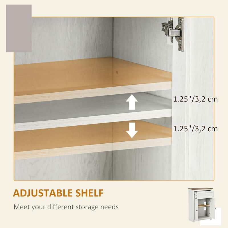 Farmhouse Barn Door Accent Cabinet,Storage Sideboard with Double Doors, Drawer and Adjustable Shelf