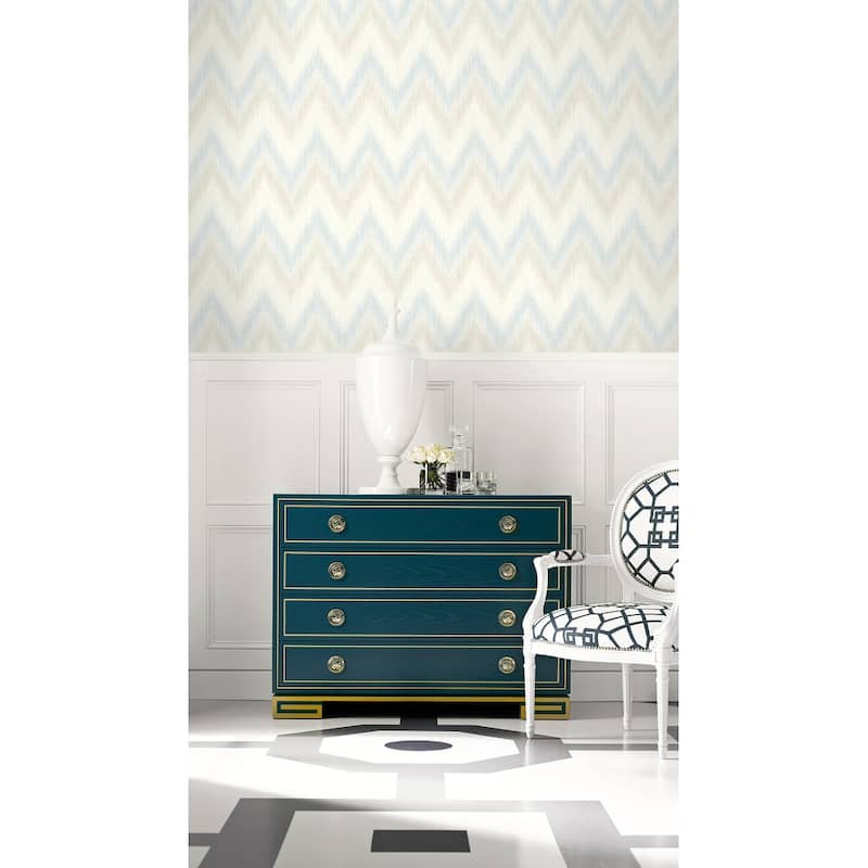 Seabrook Designs Lillian August Regent Flamestitch Stringcloth Unpasted Wallpaper