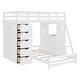 preview thumbnail 6 of 16, Twin Over Twin Solid Pine Bunk Bed with Drawers, Shelves, Desk with LED & USB Ports