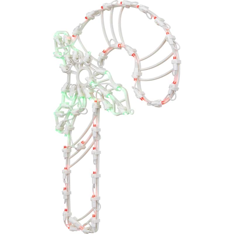 18" Red Green LED Candy Cane Christmas Window Silhouette Decoration