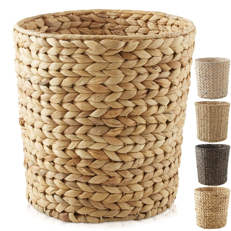 Seagrass Water Hyacinth Waste Basket Small Woven Trash Can