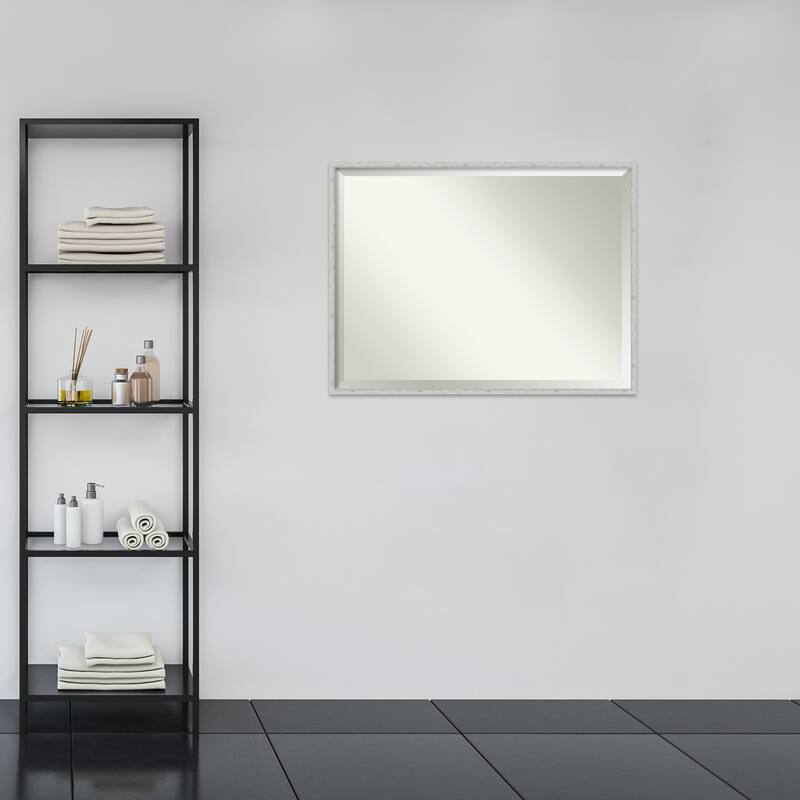 Imprint Beveled Wood Framed Bathroom Vanity Wall Mirror