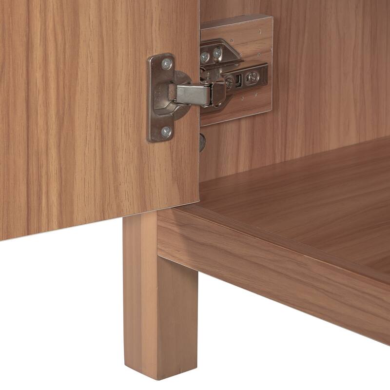Solid Wood Frame Bathroom Vanity Cabinet with Undermount Ceramic Sink, 3 Drawers & Adjustable Shelf for Small Bathrooms, 36 Inch