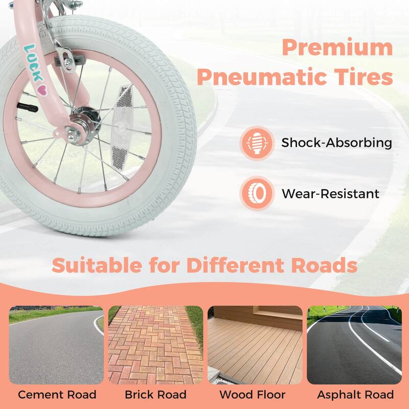 Costway 12/14/16/18 Inch Kids Bike for Girls Boys Age 3-8 Years with - See Details