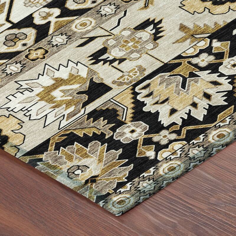 Machine Washable Indoor/ Outdoor Traditional Aspen Chantille Rug