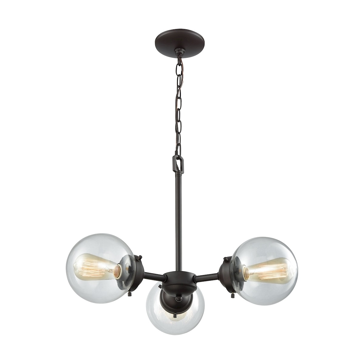 Elk Home Beckett Oiled Bronze With Clear Glass Chandelier