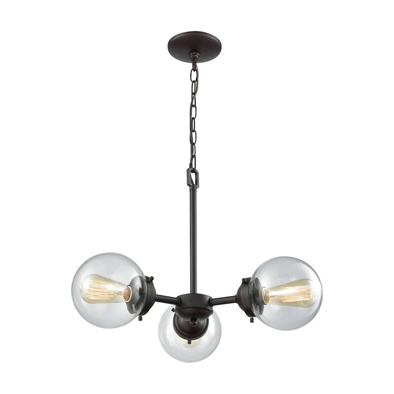 Elk Home Beckett Oiled Bronze With Clear Glass Chandelier