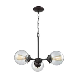 Elk Home Beckett Oiled Bronze With Clear Glass Chandelier