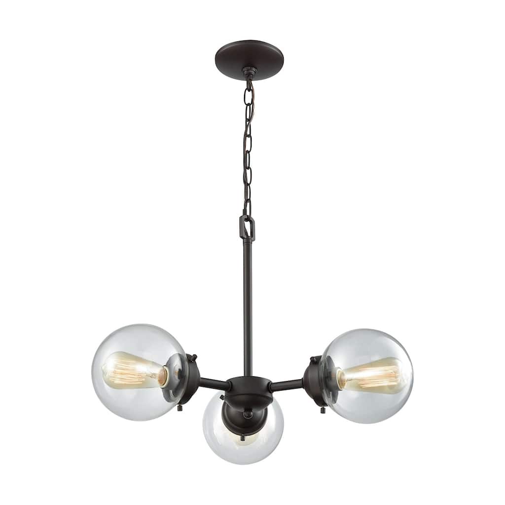 Elk Home Beckett Oiled Bronze With Clear Glass Chandelier