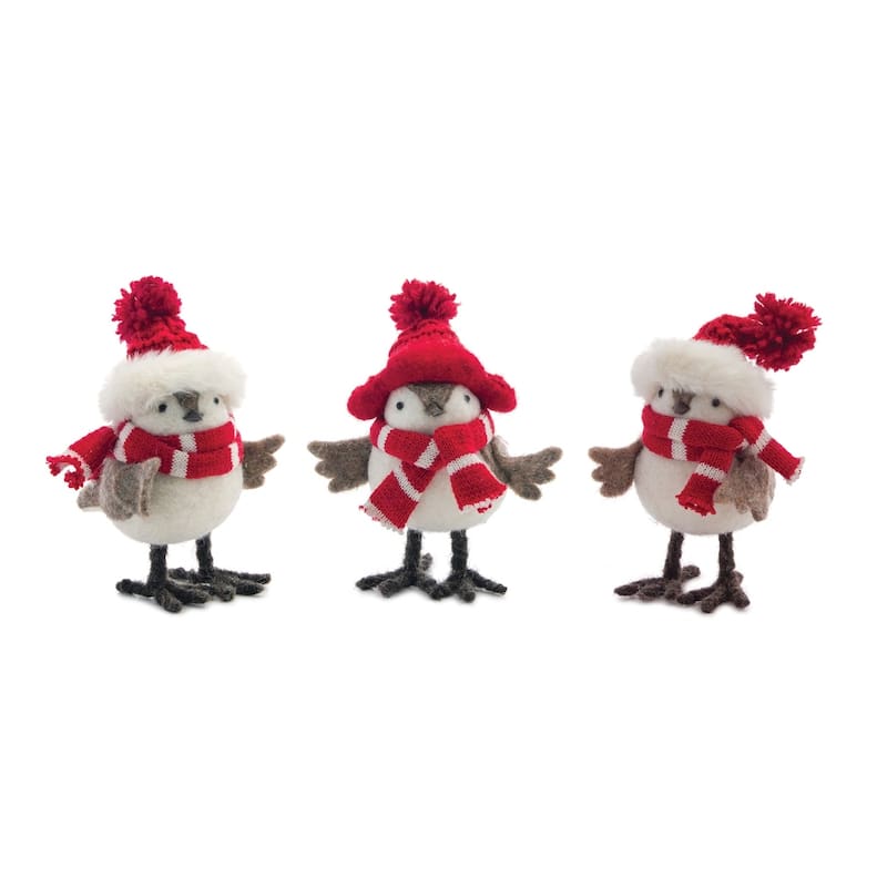 Winter Bird Figurine (Set of 12) - White