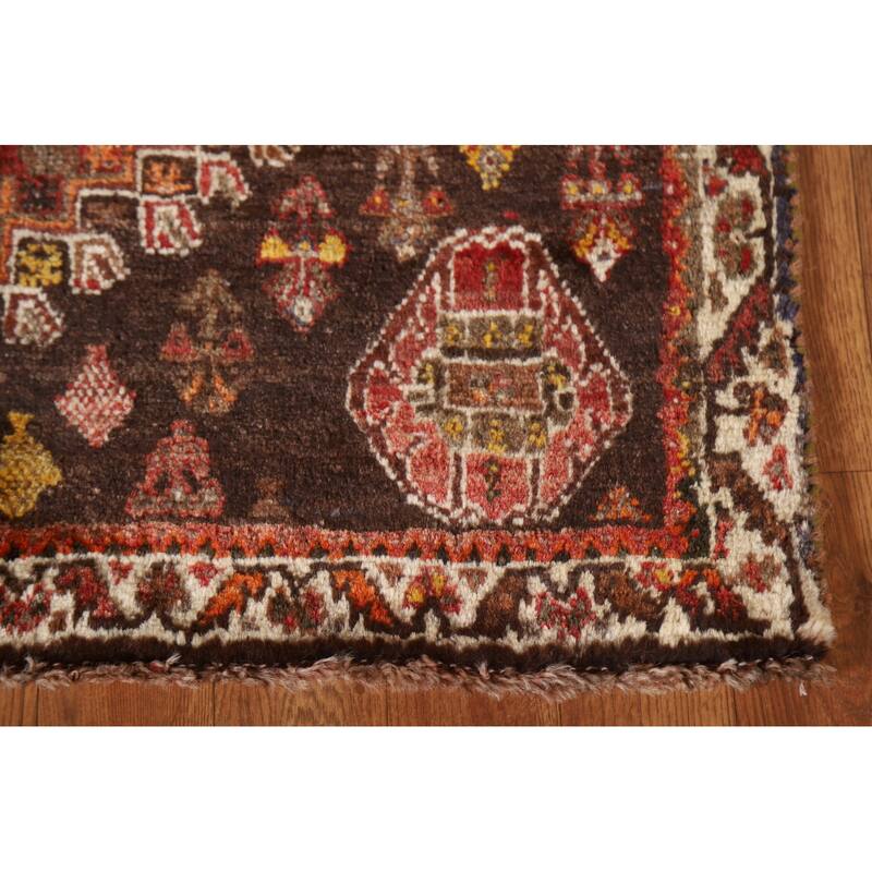 Traditional Shiraz Persian Vintage Area Rug Handmade Wool Carpet - 3'6"x 5'5"