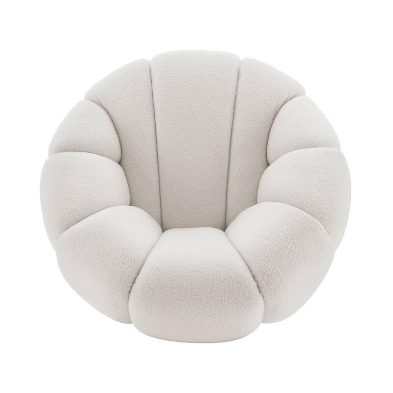 NPD Furniture Callista Boucle Swivel Accent Chair