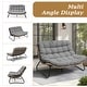 preview thumbnail 20 of 32, All-Weather PE Rattan Double Papasan Chair Loveseat with Soft Cushion for Indoor Outdoor