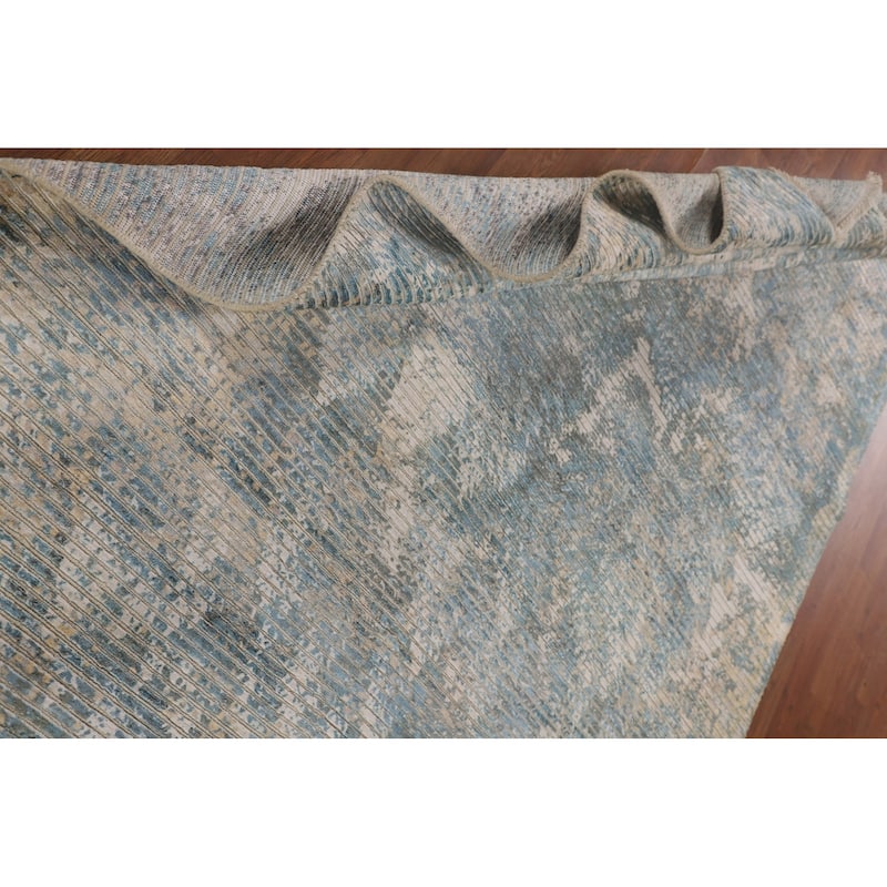 Striped / Abstract Area Rug Hand-Knotted Wool Carpet - 5'6"x 7'8"