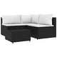preview thumbnail 56 of 100, vidaXL Patio Corner Sofa with Cushions Black/Brown/Gray Poly Rattan