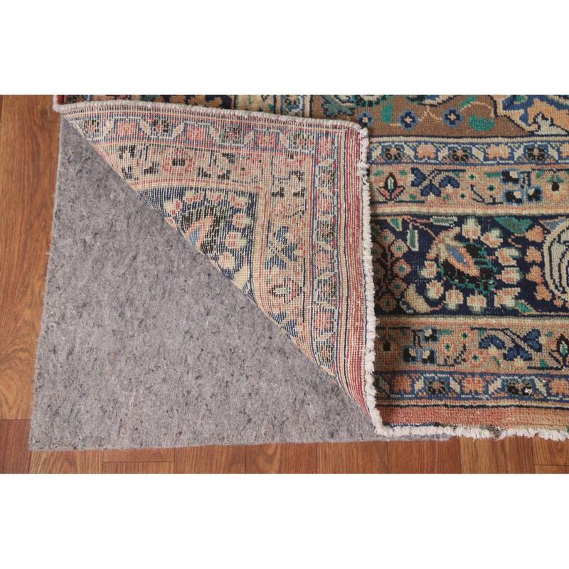 Hand Knotted Oriental 100% Wool Carpet Traditional Floral Peach Hamedan Area Rug - 9' 9'' X 5' 11''